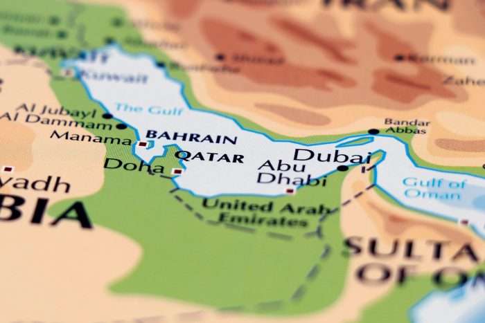 World,Map,Of,Middle,East,Countries,With,Close,Up,Focus