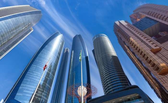 Uae,,United,Arab,Emirates,,Abu,Dhabi,Downtown,Panorama,And,Financial